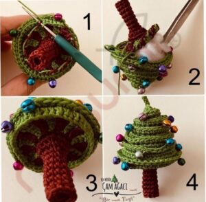 free crochet pattern a tiny pine tree