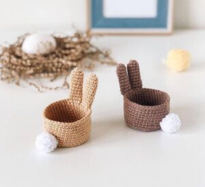 storage basket rabbit shape crochet pattern