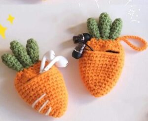 carrot earphone bag crochet pattern