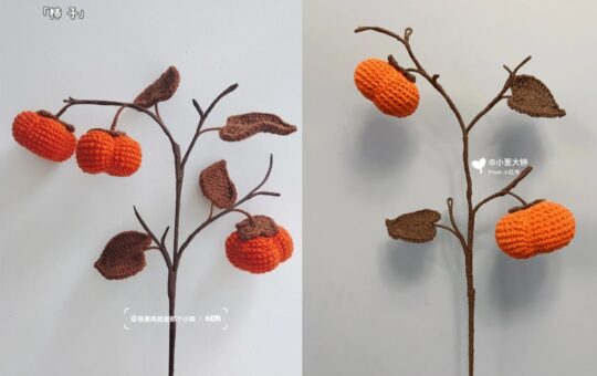 crochet fruit persimmon