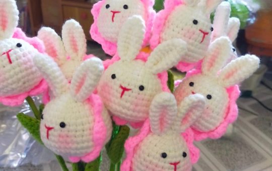 rabbit head flower crochet pattern