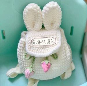 strawberry rabbit backpack crochet pattern