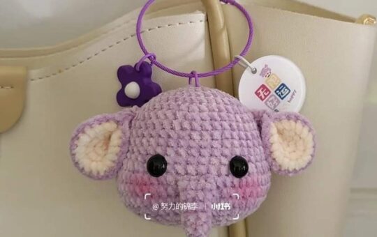 elephant head keychain crochet pattern