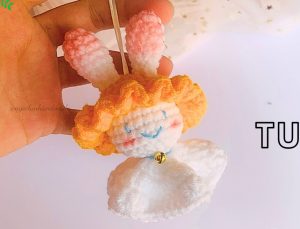 A cute ghost cosplay rabbit crochet pattern