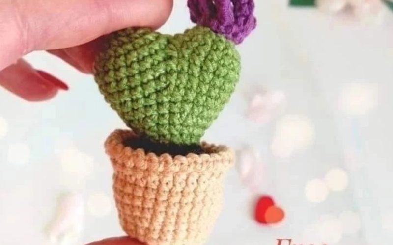 Cactus pot crochet pattern