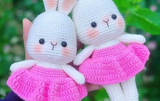 Free Rabbit Wearing Pink Dress Pattern
