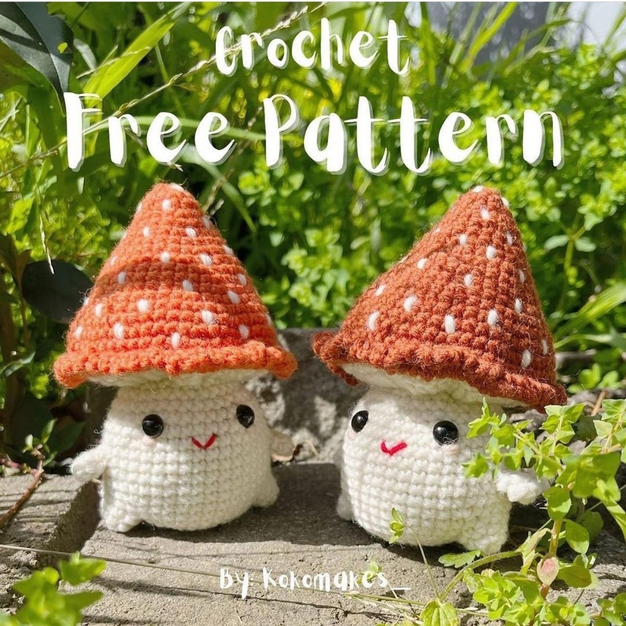 Rabbit wearing mushrooms free pattern