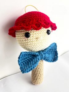 Lollipop Man Christmas ornament crochet pattern