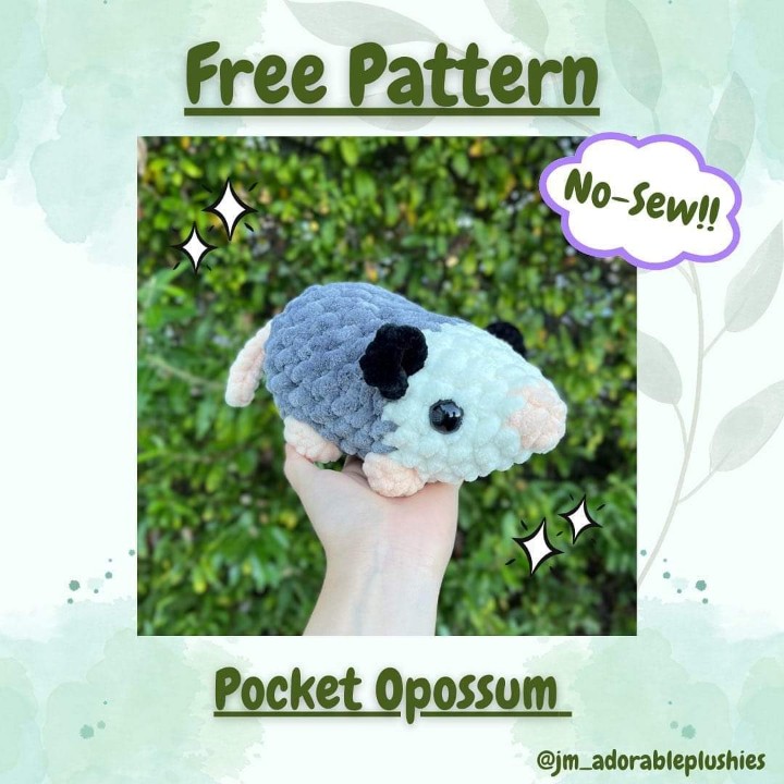 Pocket Opossum free pattern