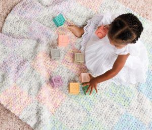 Crochet Checkerboard baby Blanket