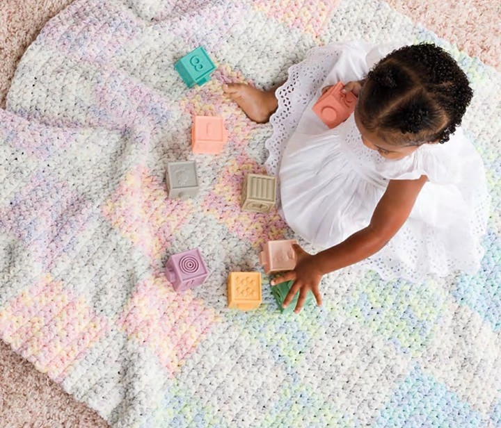 Crochet Checkerboard baby Blanket