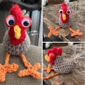 googly eyed Rooster pattern