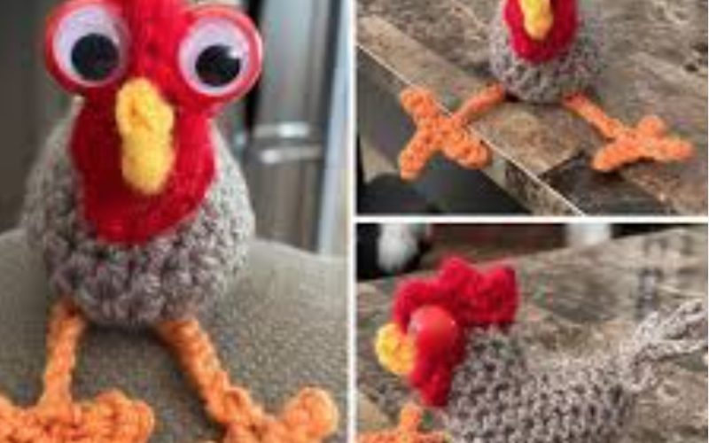 googly eyed Rooster pattern