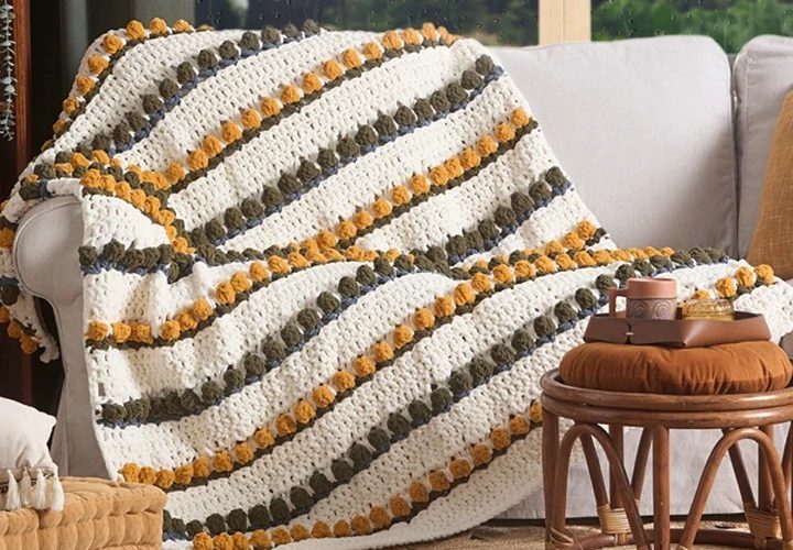 Tulip stitch crochet blanket