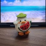 Amigurumi Duck eating watermelon pattern