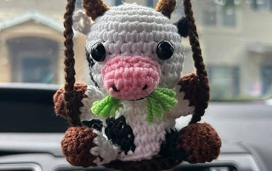 Cow sitting in a hammock crochet pattern