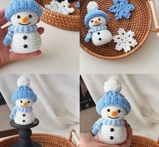 Crochet Christmas snowman pattern