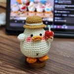 Duck drinking milk tea crochet pattern