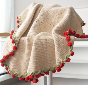 Crochet Rose bouquet blanket