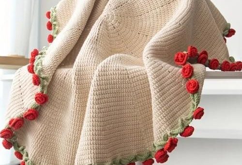 Crochet Rose bouquet blanket