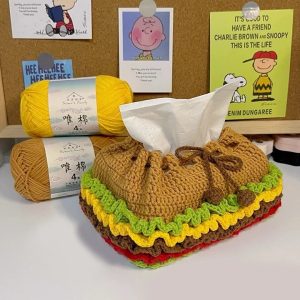 Hamburger tissue box pattern