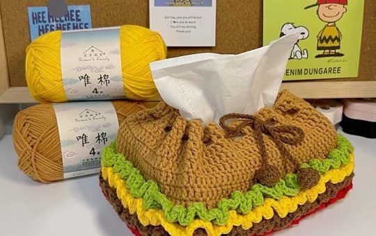 Hamburger tissue box pattern