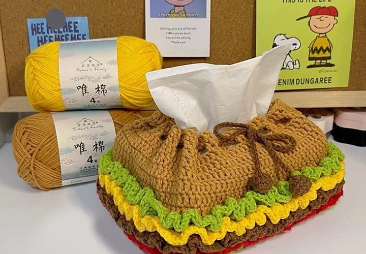 Hamburger tissue box pattern