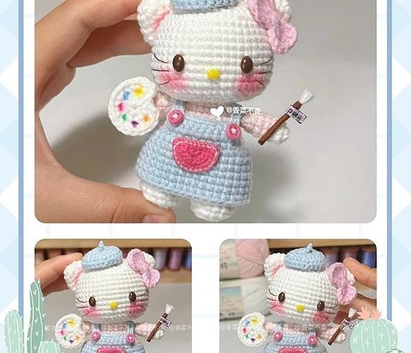 Hello Kitty artist crochet pattern
