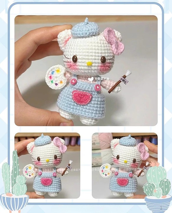 Hello Kitty artist crochet pattern