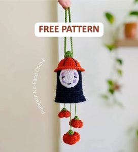 Pumpkin no-face chime crochet pattern