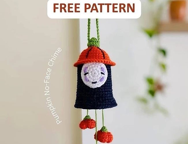 Pumpkin no-face chime crochet pattern