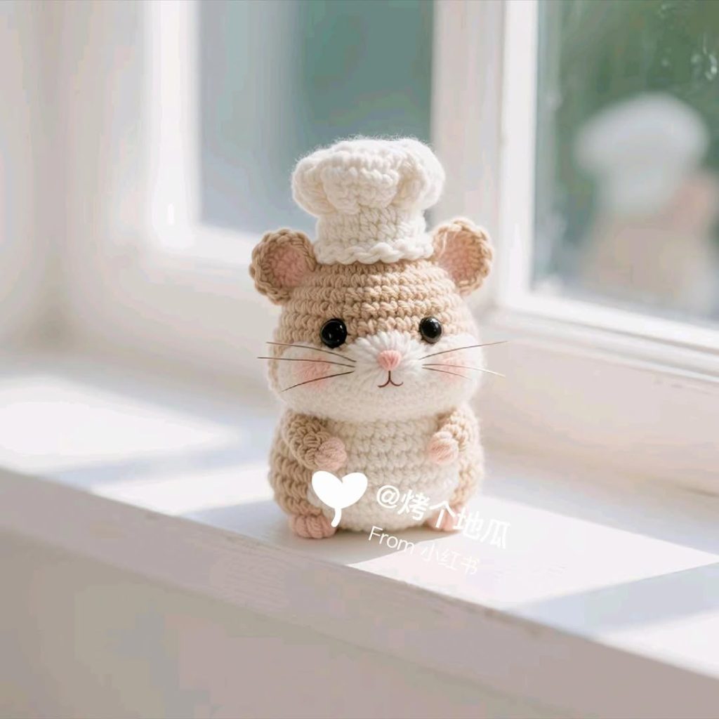 Mouse chef crochet pattern