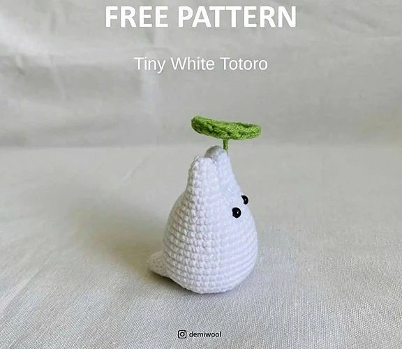tiny white Totoro pattern