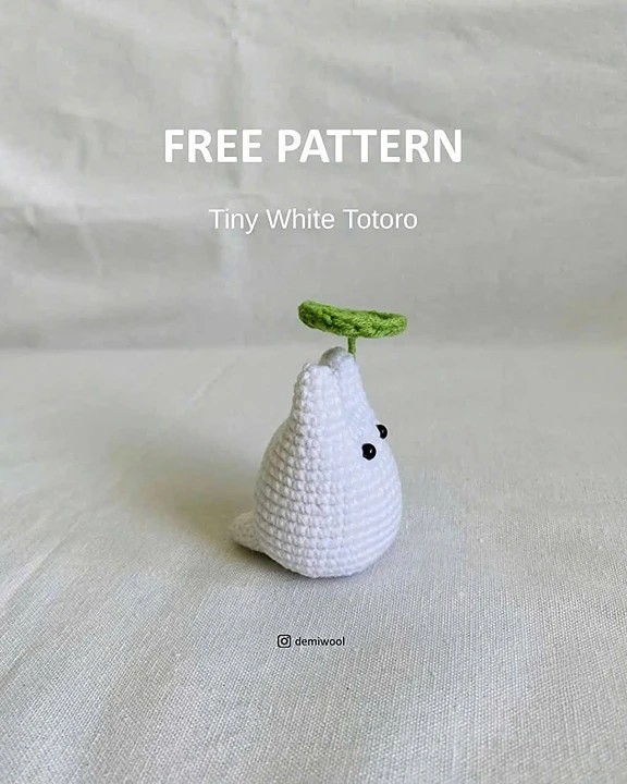 tiny white Totoro pattern
