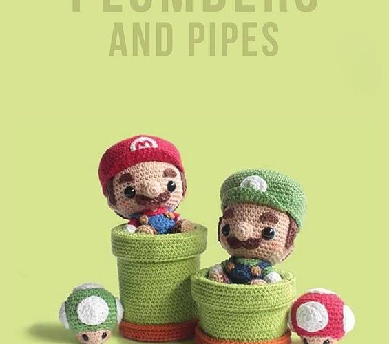 Plumbers Mario and pipes pattern