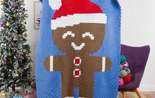 Gingerbread crochet blanket