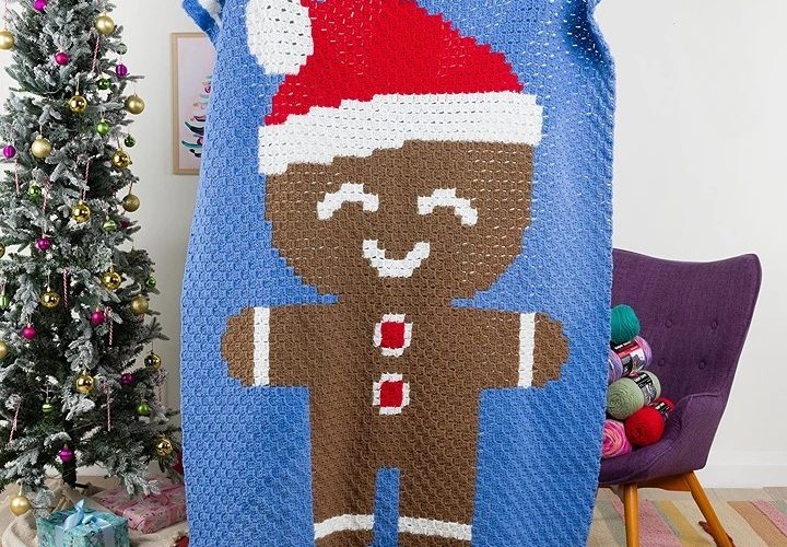 Gingerbread crochet blanket
