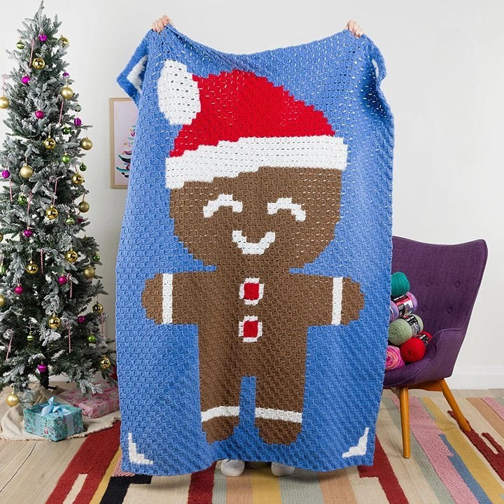 Gingerbread crochet blanket