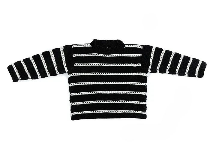 eyelet stripes crochet Pullover