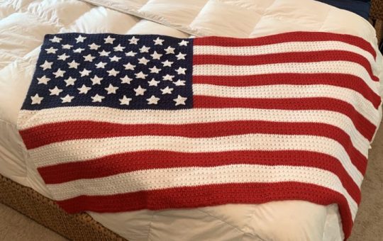 crochet American flag blanket