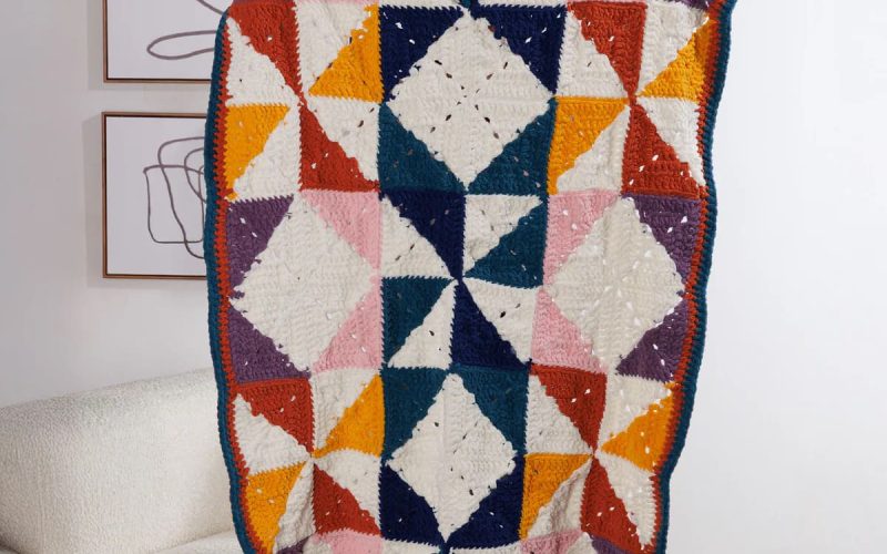 Geosquares crochet Blanket