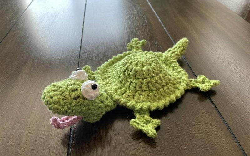 Lizard coaster crochet pattern