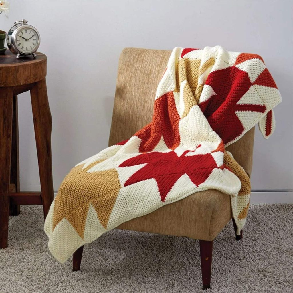crochet Autumn leaves Afghan pattern