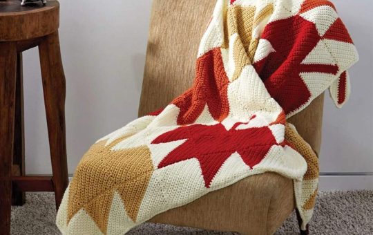 crochet Autumn leaves Afghan pattern